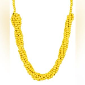Yellow Wood Beaded Necklace